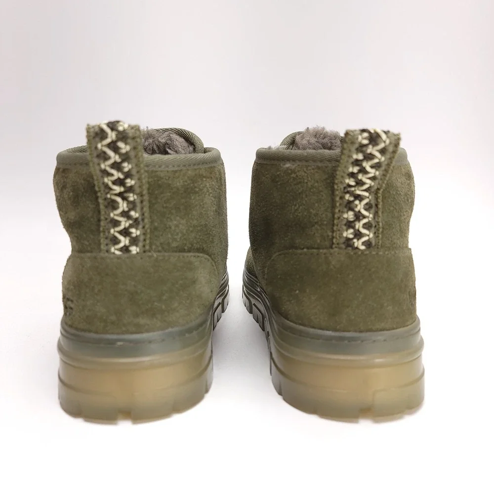 UGG Neumel Heritage Clear Burnt Olive Suede Lace Up Boots 1142451 Womens 7